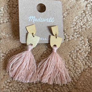 Madewell Blush Tassel Earrings with Gold Accents